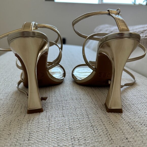 Gianni Bini Golden-Hour Metallic Strappy Ankle Strap Dress Sandals - Picture 8 of 9